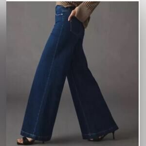 HUDSON ROSIE‎ HIGH RISE WIDE LEG MATERNITY CARRIBEAN BLUE JEANS SIZE 25